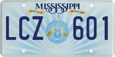 MS license plate LCZ601
