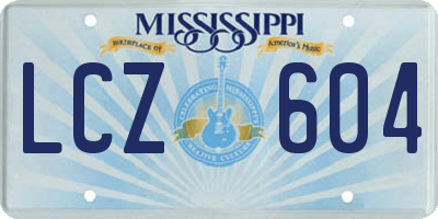 MS license plate LCZ604