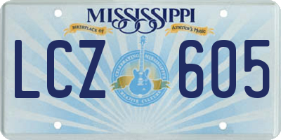 MS license plate LCZ605