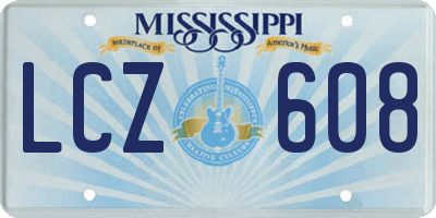 MS license plate LCZ608