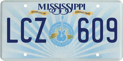 MS license plate LCZ609