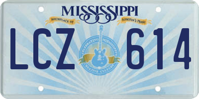 MS license plate LCZ614