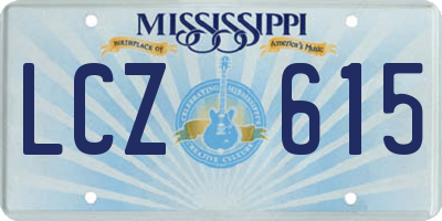 MS license plate LCZ615