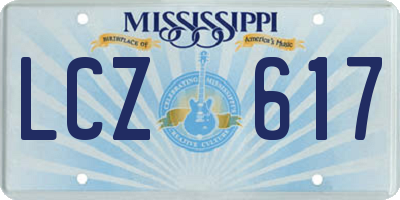 MS license plate LCZ617