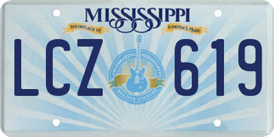 MS license plate LCZ619