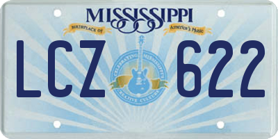 MS license plate LCZ622