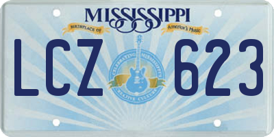 MS license plate LCZ623