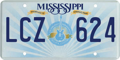 MS license plate LCZ624