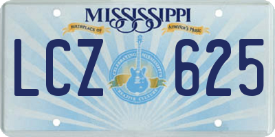 MS license plate LCZ625