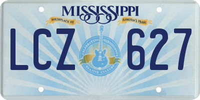 MS license plate LCZ627