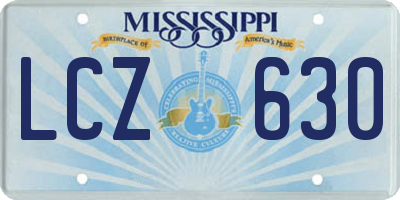 MS license plate LCZ630