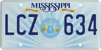 MS license plate LCZ634