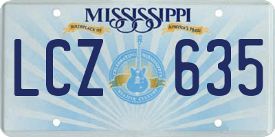 MS license plate LCZ635
