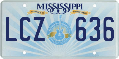 MS license plate LCZ636