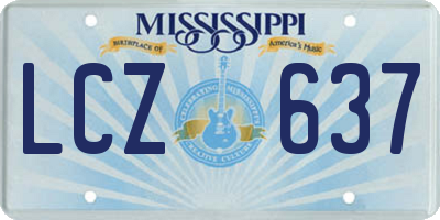 MS license plate LCZ637