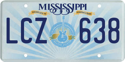 MS license plate LCZ638