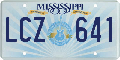 MS license plate LCZ641