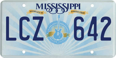 MS license plate LCZ642