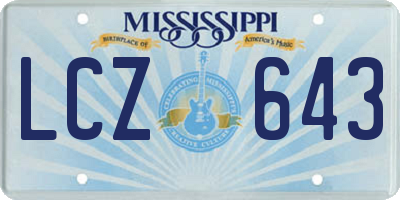 MS license plate LCZ643