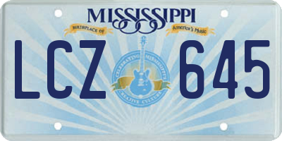 MS license plate LCZ645