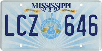 MS license plate LCZ646