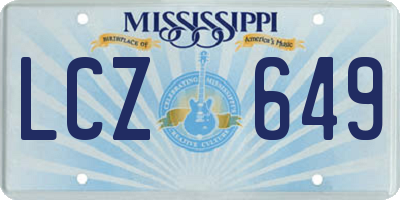 MS license plate LCZ649