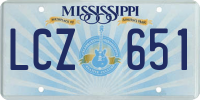 MS license plate LCZ651