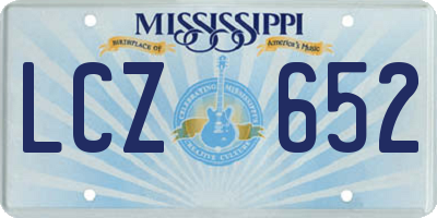 MS license plate LCZ652