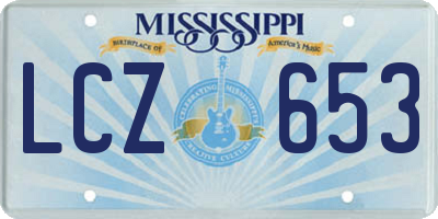 MS license plate LCZ653