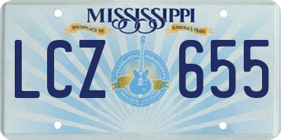 MS license plate LCZ655