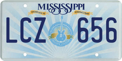 MS license plate LCZ656