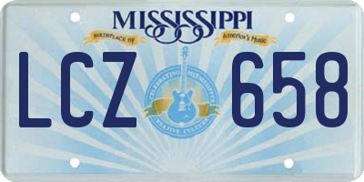 MS license plate LCZ658