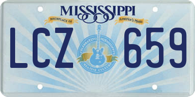 MS license plate LCZ659
