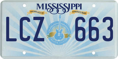 MS license plate LCZ663