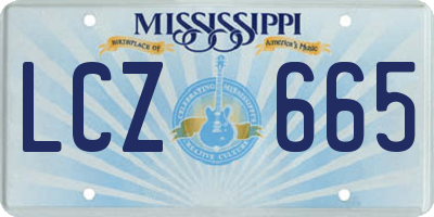 MS license plate LCZ665