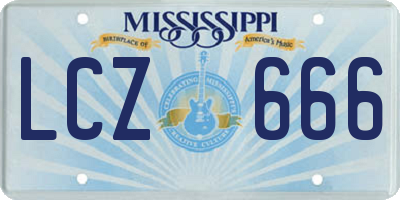 MS license plate LCZ666