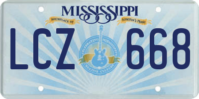 MS license plate LCZ668
