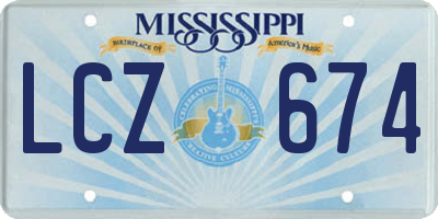 MS license plate LCZ674