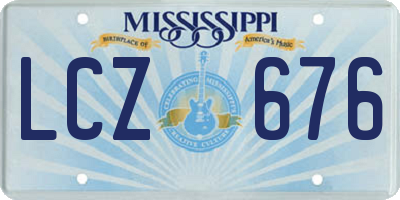MS license plate LCZ676