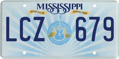 MS license plate LCZ679