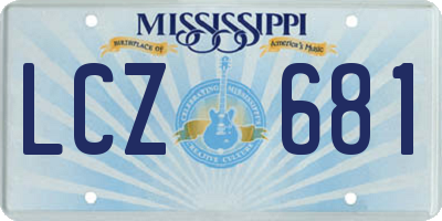 MS license plate LCZ681