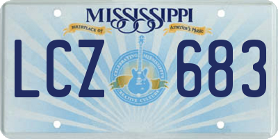 MS license plate LCZ683