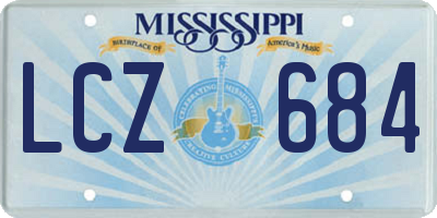 MS license plate LCZ684