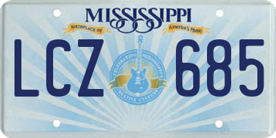 MS license plate LCZ685