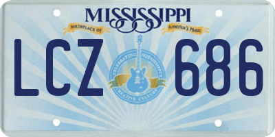 MS license plate LCZ686