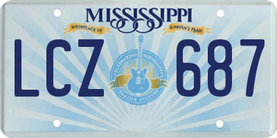 MS license plate LCZ687