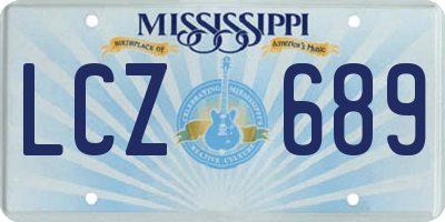 MS license plate LCZ689