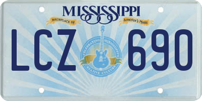 MS license plate LCZ690