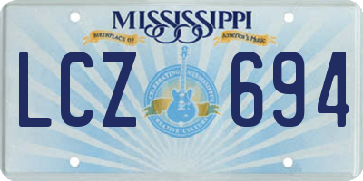 MS license plate LCZ694