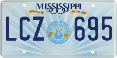 MS license plate LCZ695